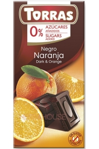 Torras Ciocolată neagră fără gluten cu portocală fără adaos de zahăr (75g) Obrázok pre Torras Ciocolată neagră fără gluten cu portocală fără adaos de zahăr (75g)