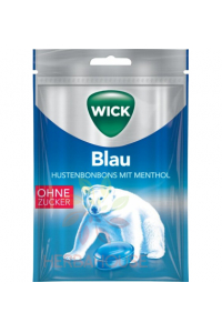 Wick Blau Bomboană pentru gât mentol fără zahăr cu îndulcitor (72g) Obrázok pre Wick Blau Bomboană pentru gât mentol fără zahăr cu îndulcitor (72g)